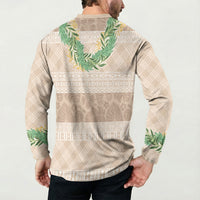 Hawai'i Paniolo Maile Twisted Lei Button Sweatshirt Almond Brown LT7 - Polynesian Pride