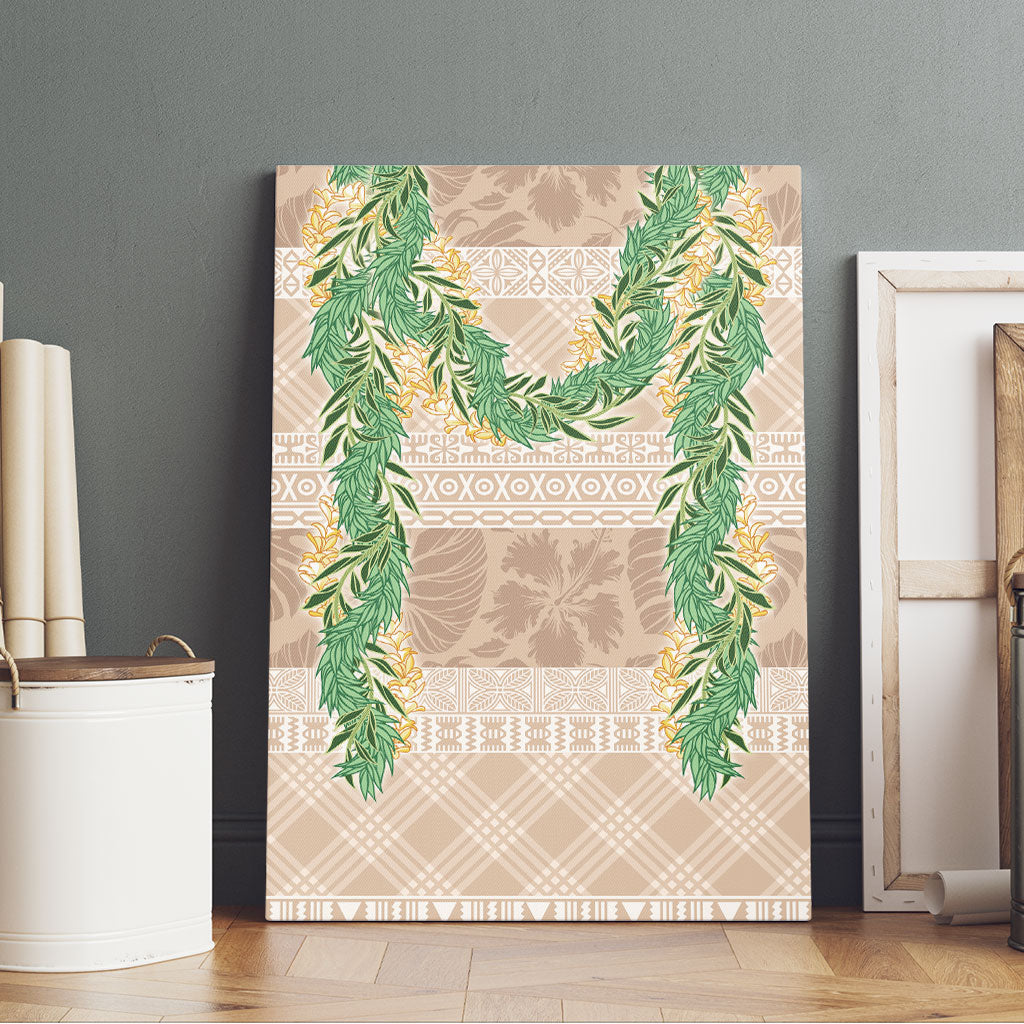 Hawai'i Paniolo Maile Twisted Lei Canvas Wall Art Almond Brown LT7 - Polynesian Pride