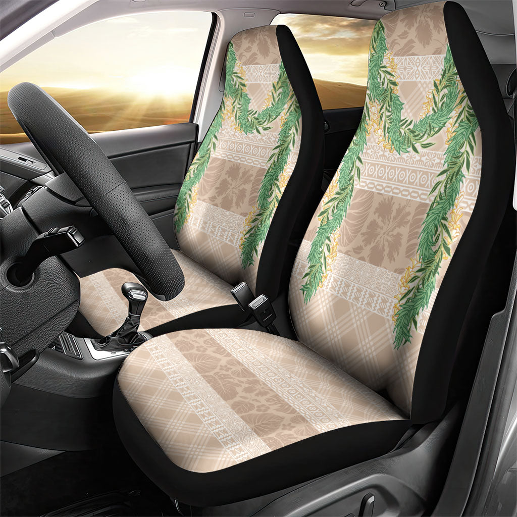 Hawai'i Paniolo Maile Twisted Lei Car Seat Cover Almond Brown LT7 - Polynesian Pride