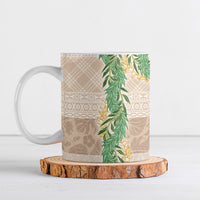 Hawai'i Paniolo Maile Twisted Lei Ceramic Mug Almond Brown LT7 Brown - Polynesian Pride