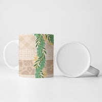 Hawai'i Paniolo Maile Twisted Lei Ceramic Mug Almond Brown LT7 - Polynesian Pride