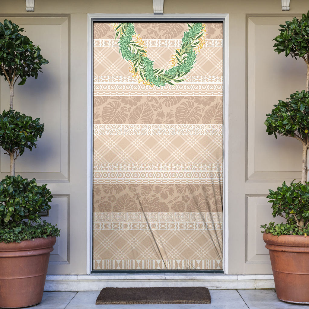 Hawai'i Paniolo Maile Twisted Lei Door Cover Almond Brown LT7 Brown - Polynesian Pride