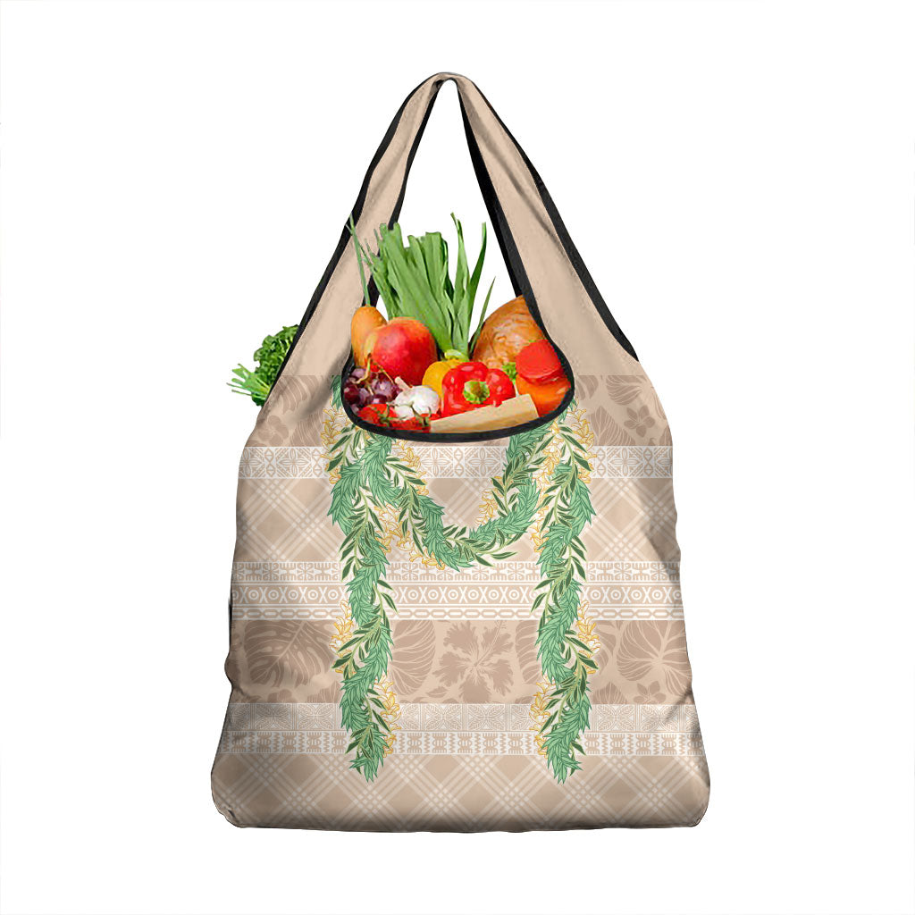 Hawai'i Paniolo Maile Twisted Lei Grocery Bag Almond Brown