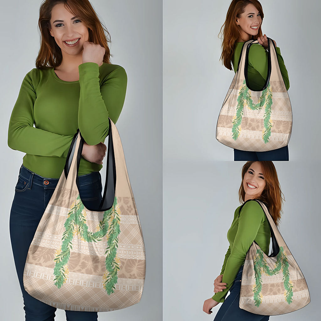 Hawai'i Paniolo Maile Twisted Lei Grocery Bag Almond Brown LT7 - Polynesian Pride