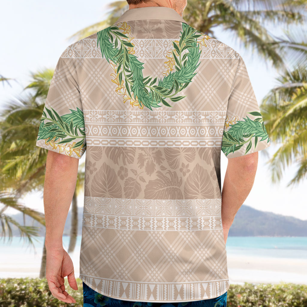 Hawai'i Paniolo Maile Twisted Lei Hawaiian Shirt Almond Brown LT7 - Polynesian Pride