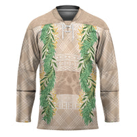 Hawai'i Paniolo Maile Twisted Lei Hockey Jersey Almond Brown LT7 Unisex Brown - Polynesian Pride