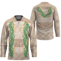 Hawai'i Paniolo Maile Twisted Lei Hockey Jersey Almond Brown LT7 - Polynesian Pride