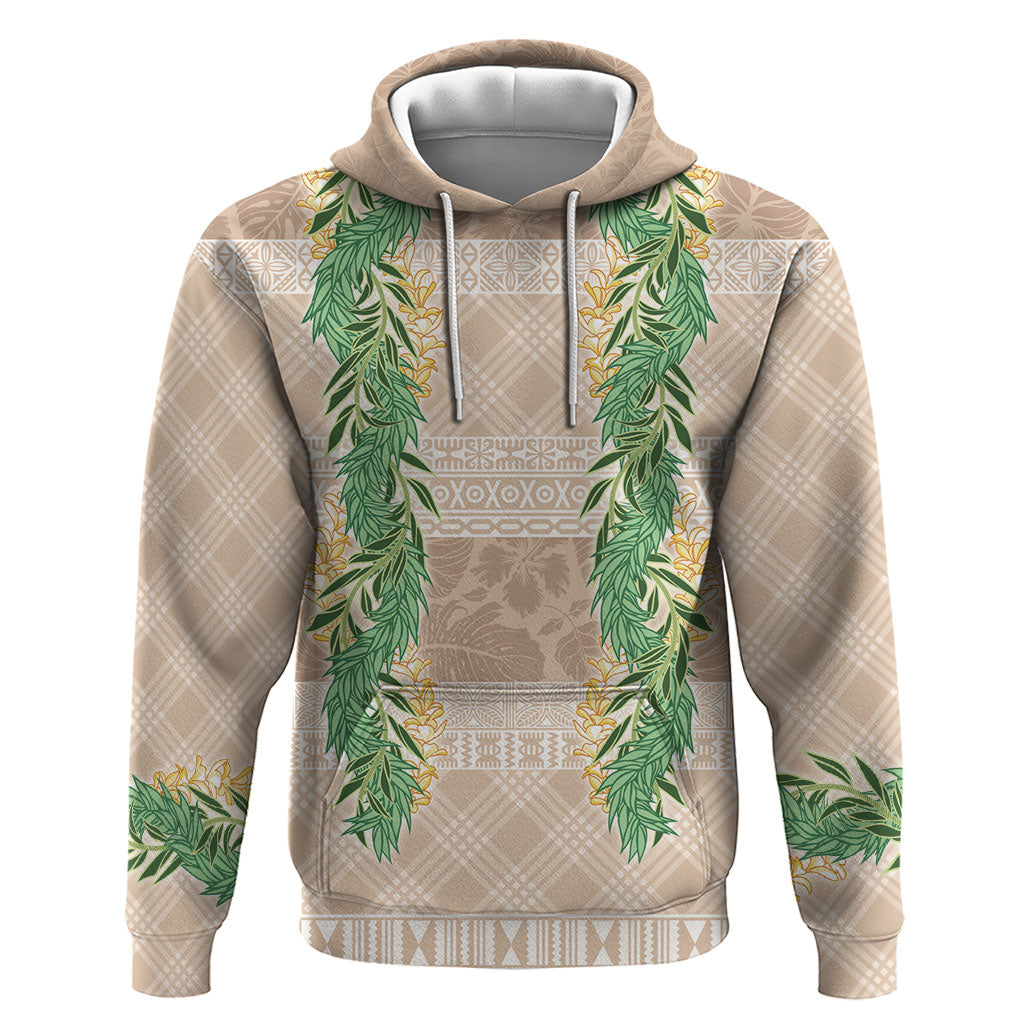 Hawai'i Paniolo Maile Twisted Lei Hoodie Almond Brown LT7 Pullover Hoodie Brown - Polynesian Pride