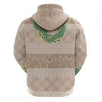 Hawai'i Paniolo Maile Twisted Lei Hoodie Almond Brown LT7 - Polynesian Pride