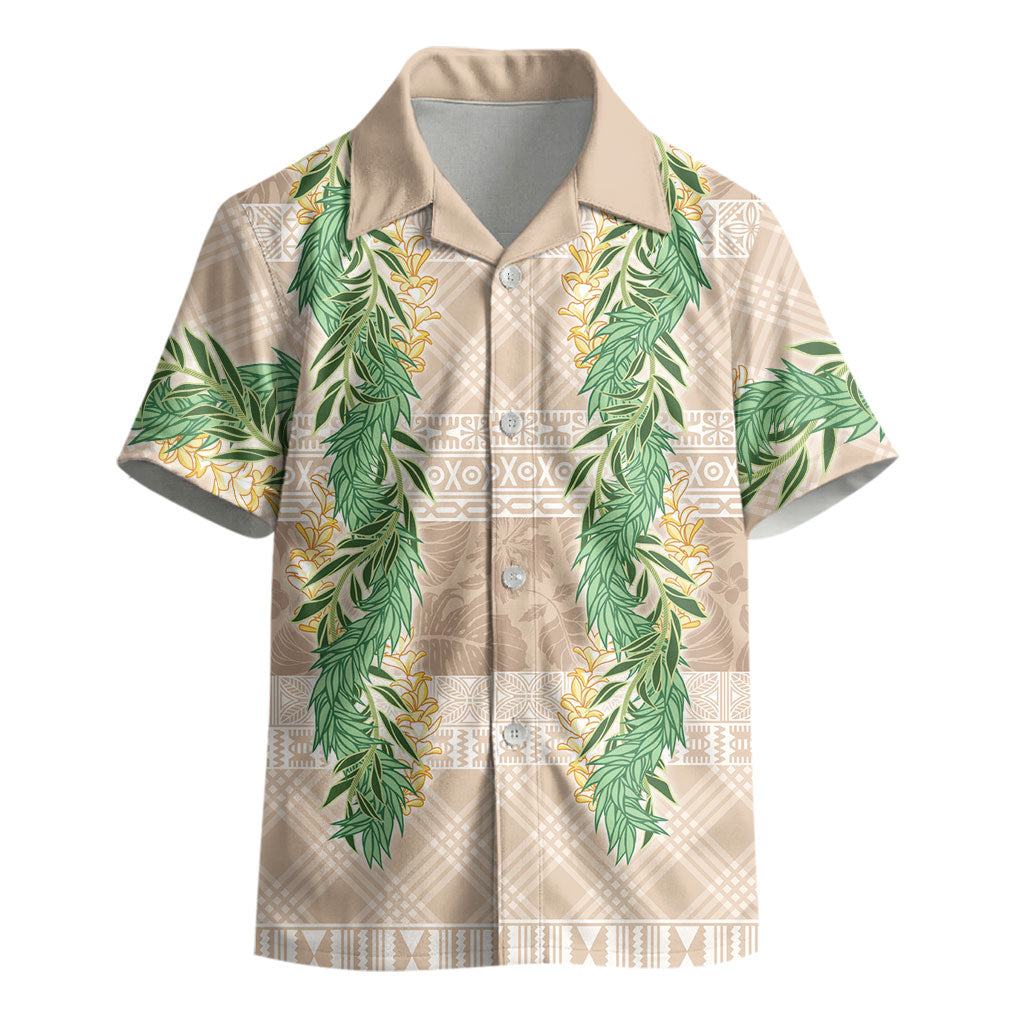 Hawai'i Paniolo Maile Twisted Lei Kid Hawaiian Shirt Almond Brown LT7 - Polynesian Pride