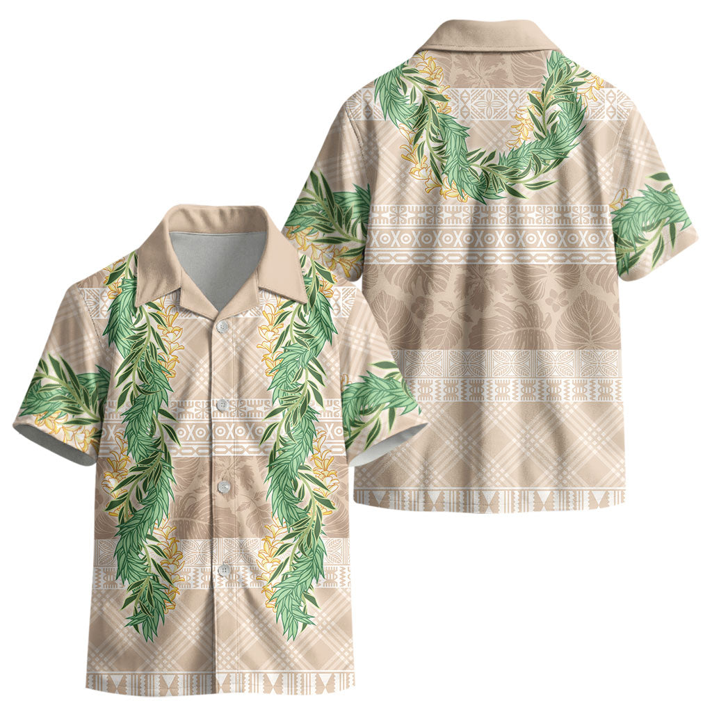 Hawai'i Paniolo Maile Twisted Lei Kid Hawaiian Shirt Almond Brown LT7 - Polynesian Pride