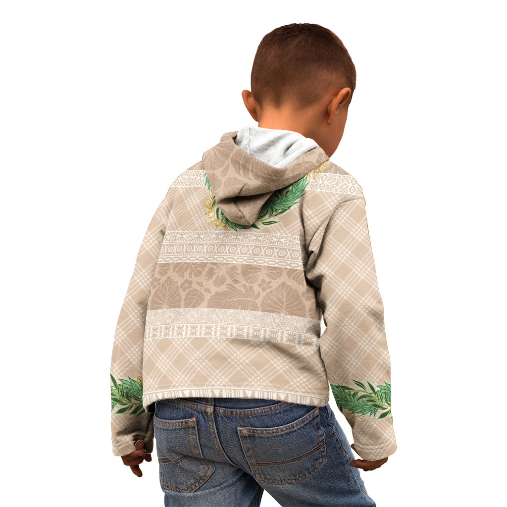 Hawai'i Paniolo Maile Twisted Lei Kid Hoodie Almond Brown LT7 - Polynesian Pride