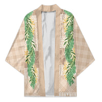 Hawai'i Paniolo Maile Twisted Lei Kimono Almond Brown LT7 Unisex Brown - Polynesian Pride