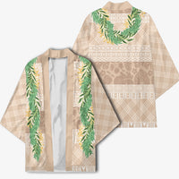 Hawai'i Paniolo Maile Twisted Lei Kimono Almond Brown LT7 - Polynesian Pride