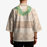 Hawai'i Paniolo Maile Twisted Lei Kimono Almond Brown LT7 - Polynesian Pride