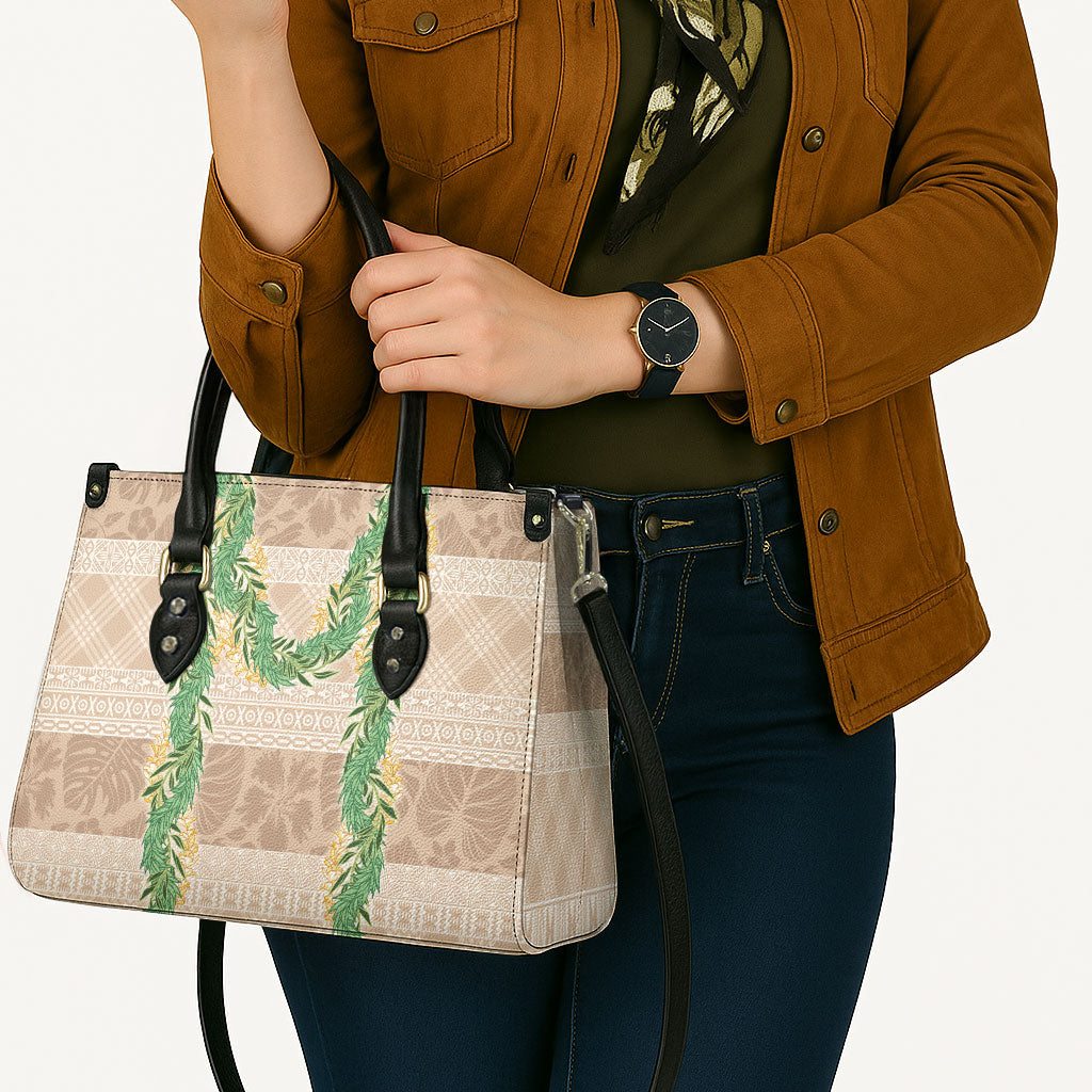 Hawai'i Paniolo Maile Twisted Lei Leather Bag Almond Brown LT7 - Polynesian Pride