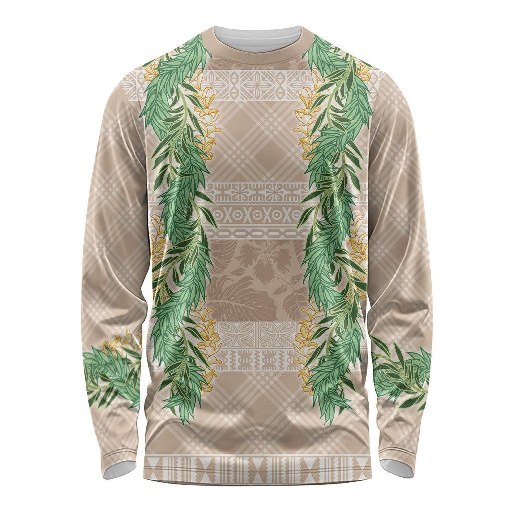 Hawai'i Paniolo Maile Twisted Lei Long Sleeve Shirt Almond Brown
