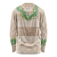 Hawai'i Paniolo Maile Twisted Lei Long Sleeve Shirt Almond Brown LT7 - Polynesian Pride