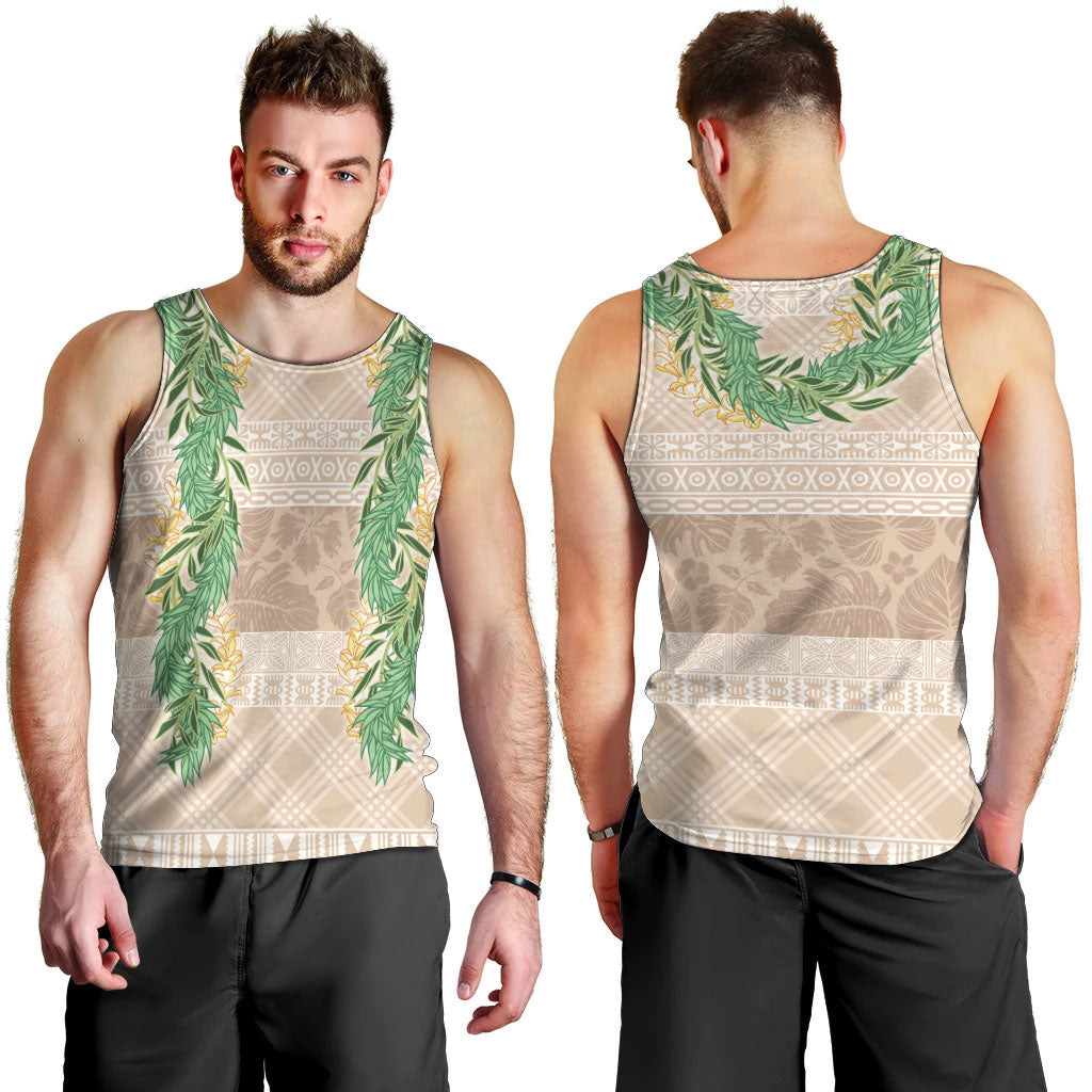 Hawai'i Paniolo Maile Twisted Lei Men Tank Top Almond Brown LT7 - Polynesian Pride