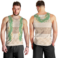 Hawai'i Paniolo Maile Twisted Lei Men Tank Top Almond Brown LT7 - Polynesian Pride