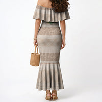 Hawai'i Paniolo Maile Twisted Lei Mermaid Dress Almond Brown LT7 - Polynesian Pride