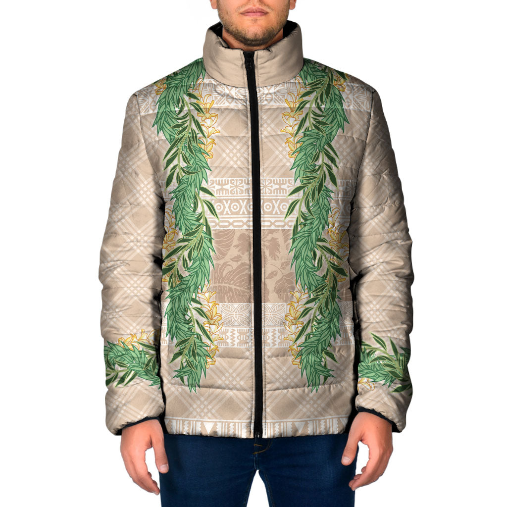 Hawai'i Paniolo Maile Twisted Lei Padded Jacket Almond Brown LT7 Men Brown - Polynesian Pride