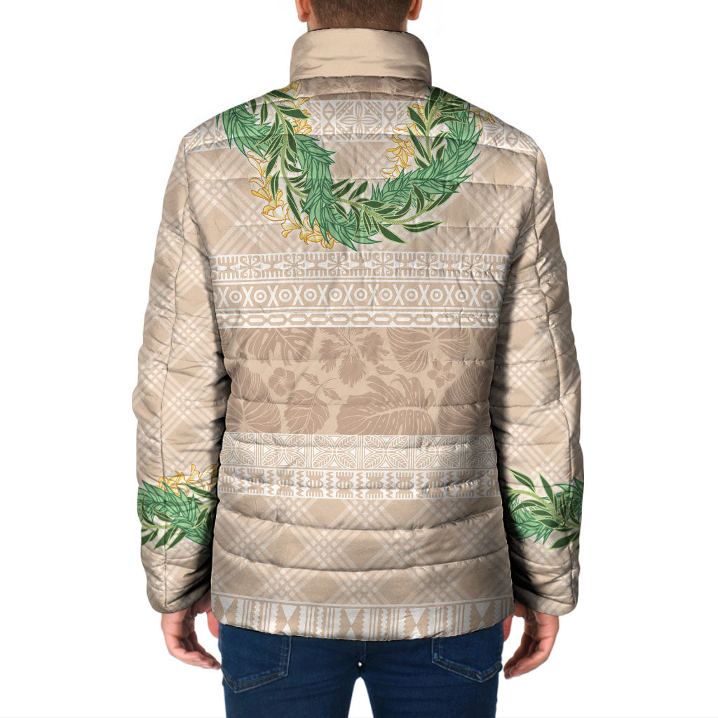 Hawai'i Paniolo Maile Twisted Lei Padded Jacket Almond Brown LT7 - Polynesian Pride