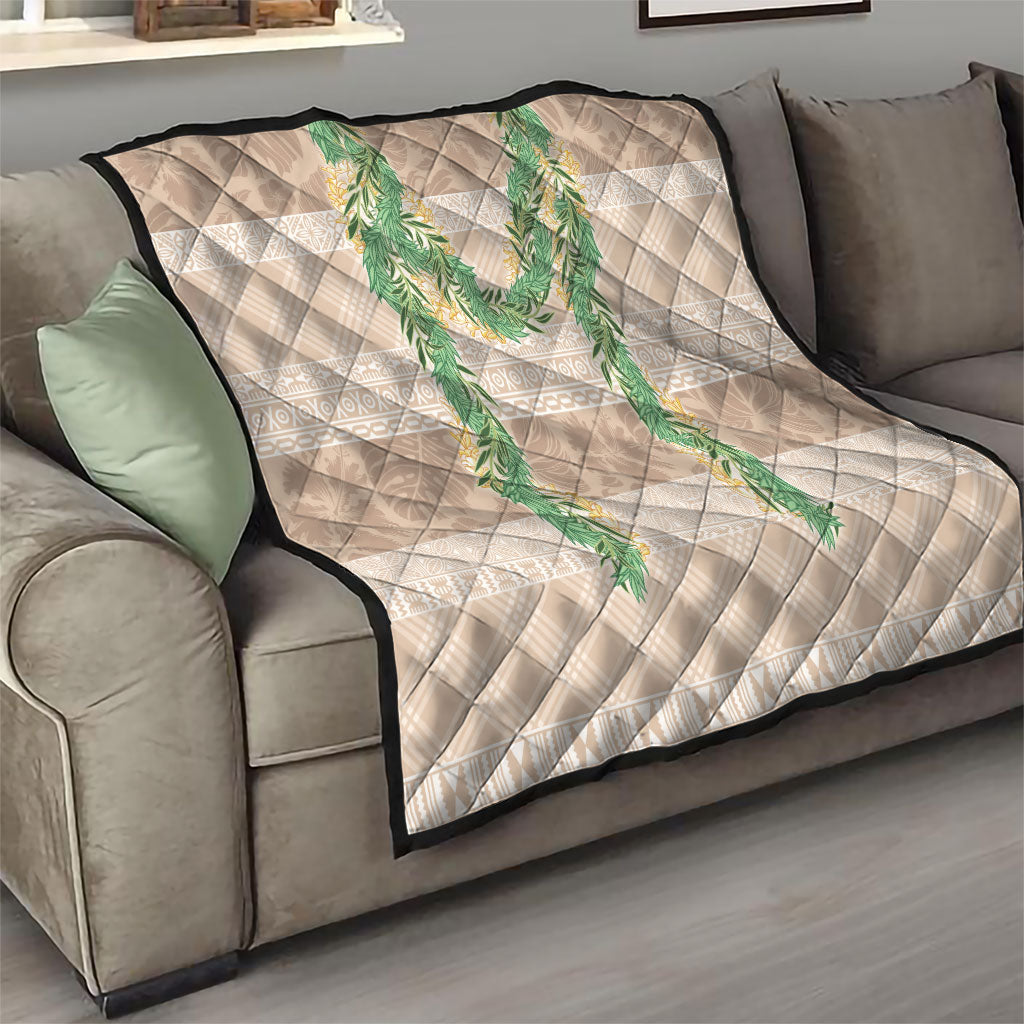 Hawai'i Paniolo Maile Twisted Lei Quilt Almond Brown LT7 - Polynesian Pride