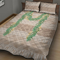 Hawai'i Paniolo Maile Twisted Lei Quilt Bed Set Almond Brown LT7 - Polynesian Pride