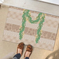 Hawai'i Paniolo Maile Twisted Lei Rubber Doormat Almond Brown LT7 - Polynesian Pride