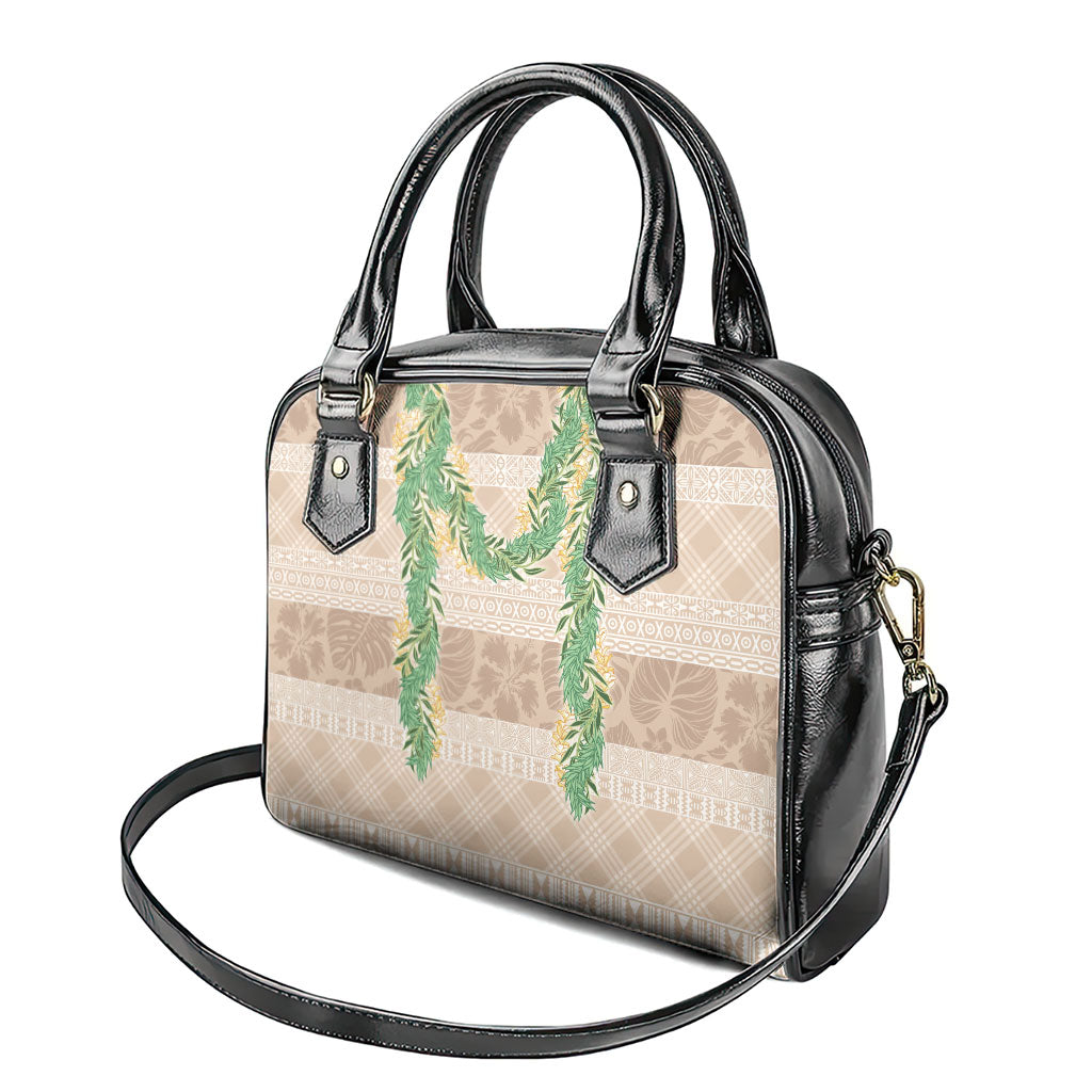 Hawai'i Paniolo Maile Twisted Lei Shoulder Handbag Almond Brown LT7 - Polynesian Pride
