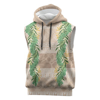 Hawai'i Paniolo Maile Twisted Lei Sleeveless Hoodie Almond Brown LT7 Brown - Polynesian Pride