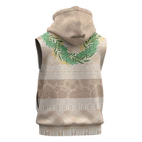 Hawai'i Paniolo Maile Twisted Lei Sleeveless Zip Hoodie Almond Brown LT7 - Polynesian Pride