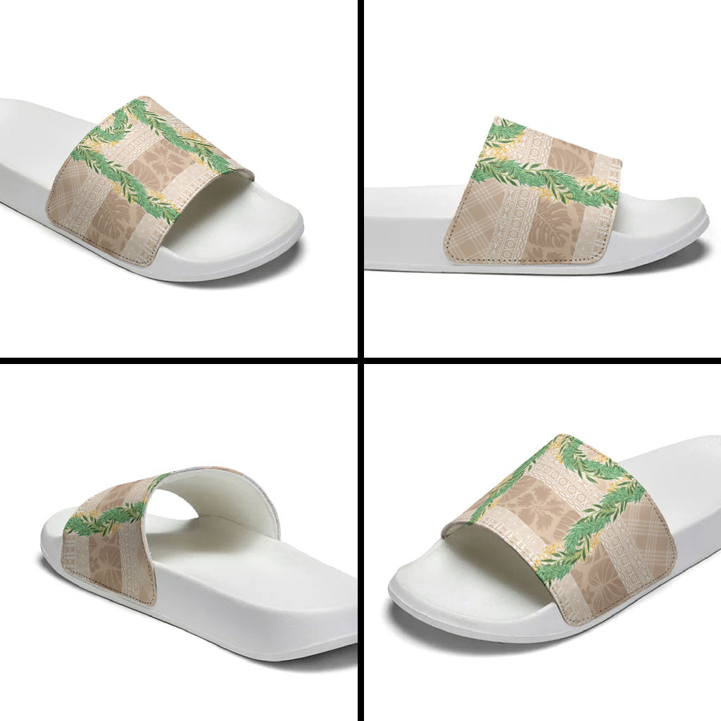 Hawai'i Paniolo Maile Twisted Lei Slide Sandals Almond Brown LT7 - Polynesian Pride