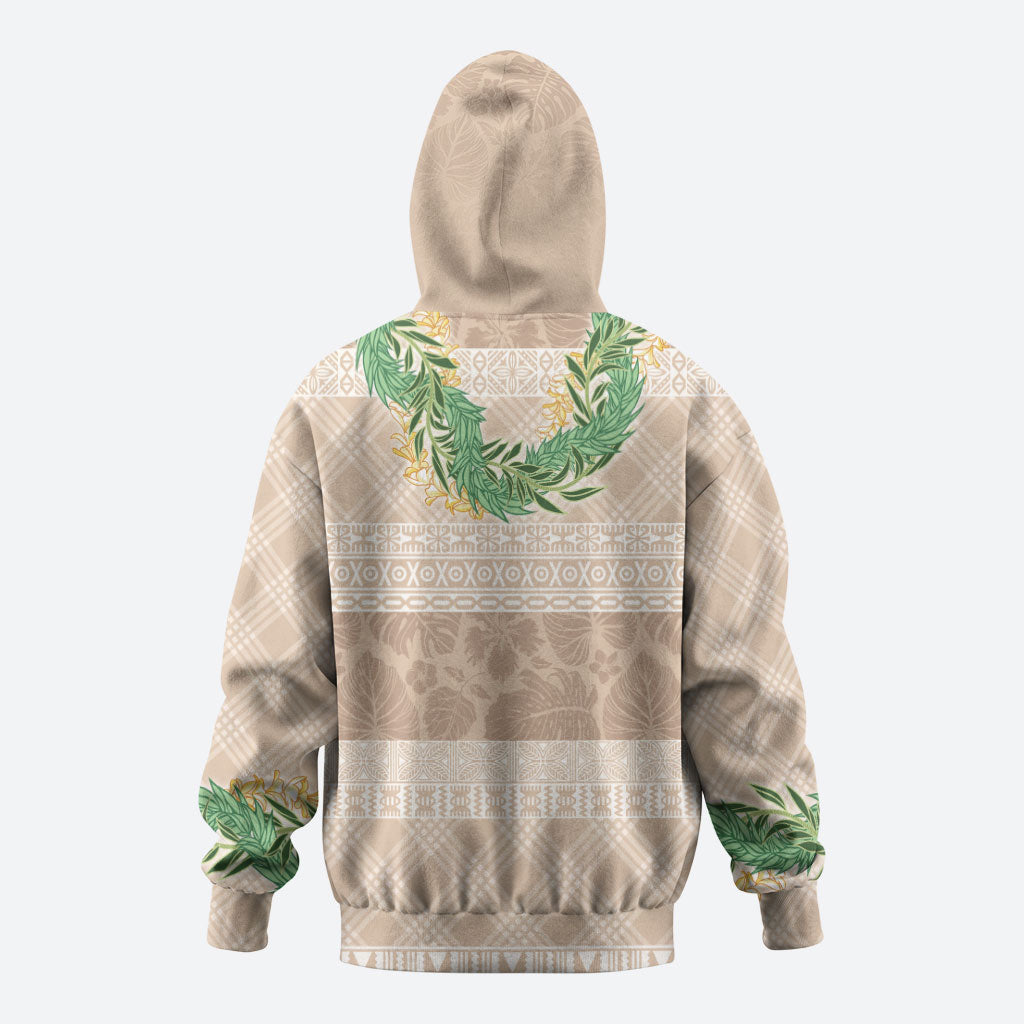 Hawai'i Paniolo Maile Twisted Lei Zip Hoodie Almond Brown LT7 - Polynesian Pride
