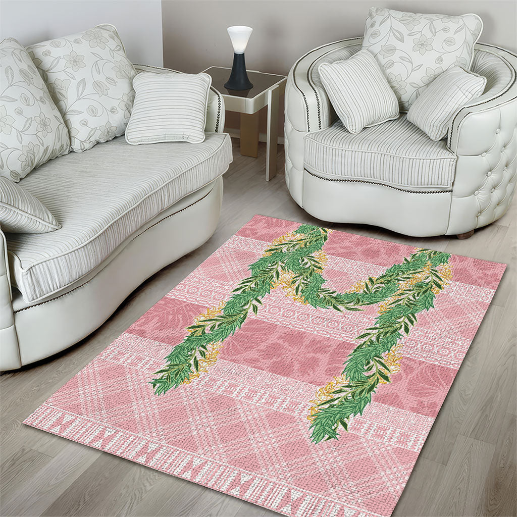 Hawai'i Paniolo Maile Twisted Lei Area Rug Dusty Rose LT7 - Polynesian Pride