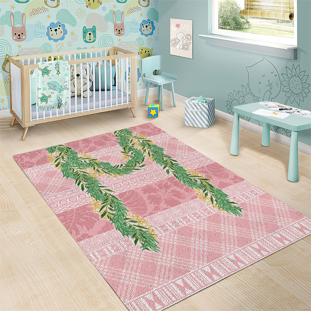 Hawai'i Paniolo Maile Twisted Lei Area Rug Dusty Rose LT7 - Polynesian Pride