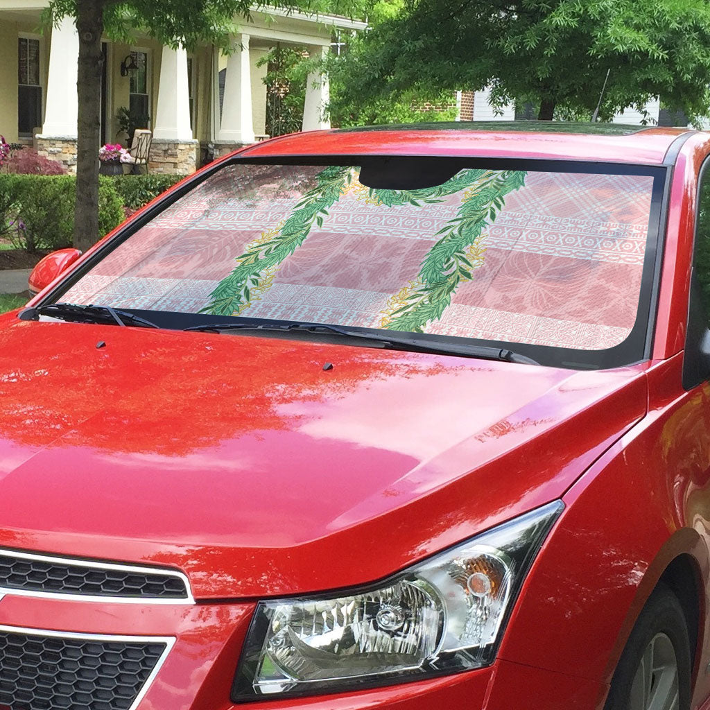 Hawai'i Paniolo Maile Twisted Lei Auto Sun Shade Dusty Rose LT7 - Polynesian Pride