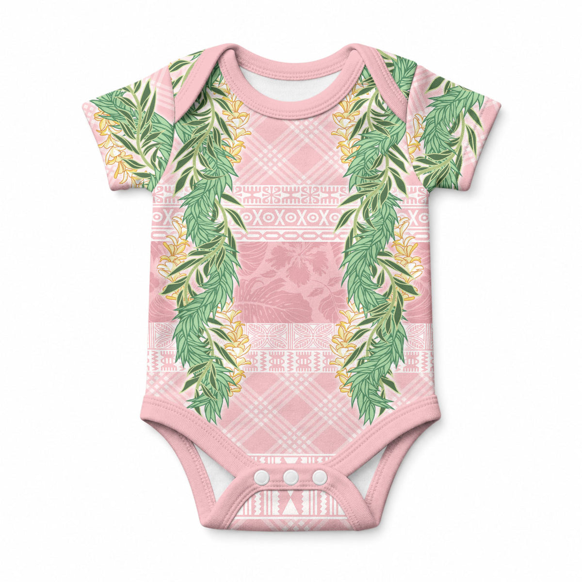 Hawai'i Paniolo Maile Twisted Lei Baby Onesie Dusty Rose