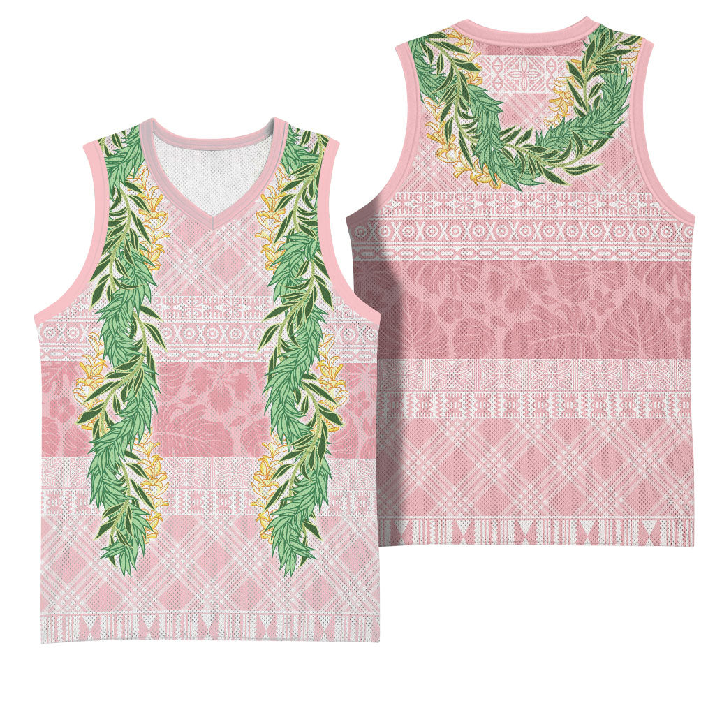 Hawai'i Paniolo Maile Twisted Lei Basketball Jersey Dusty Rose LT7 - Polynesian Pride