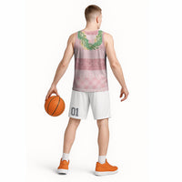 Hawai'i Paniolo Maile Twisted Lei Basketball Jersey Dusty Rose LT7 - Polynesian Pride