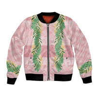 Hawai'i Paniolo Maile Twisted Lei Bomber Jacket Dusty Rose LT7 Unisex Dusty Rose - Polynesian Pride
