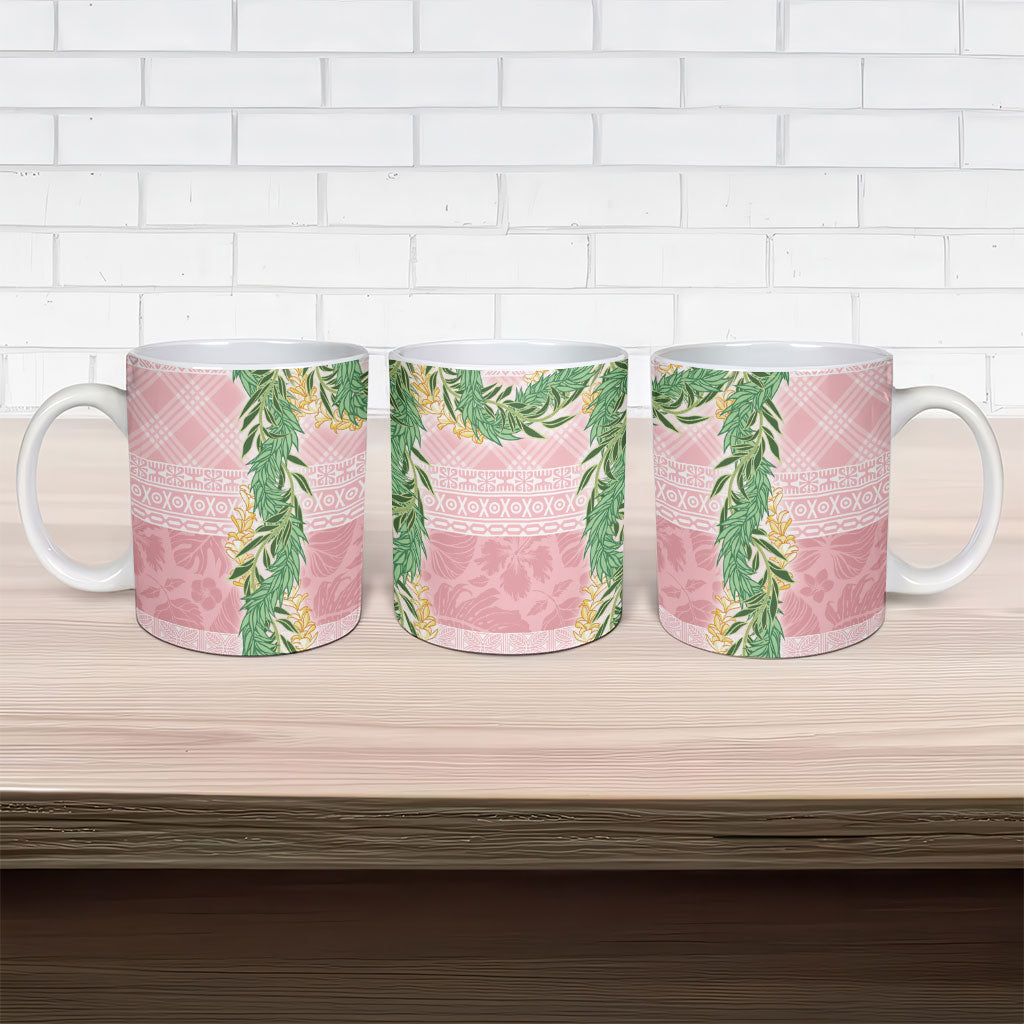 Hawai'i Paniolo Maile Twisted Lei Ceramic Mug Dusty Rose LT7 - Polynesian Pride