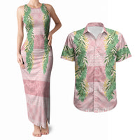Hawai'i Paniolo Maile Twisted Lei Couples Matching Tank Maxi Dress and Hawaiian Shirt Dusty Rose LT7 Dusty Rose - Polynesian Pride