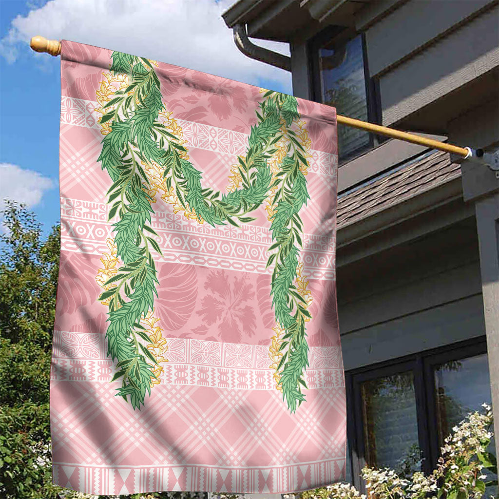 Hawai'i Paniolo Maile Twisted Lei Garden Flag Dusty Rose LT7 - Polynesian Pride