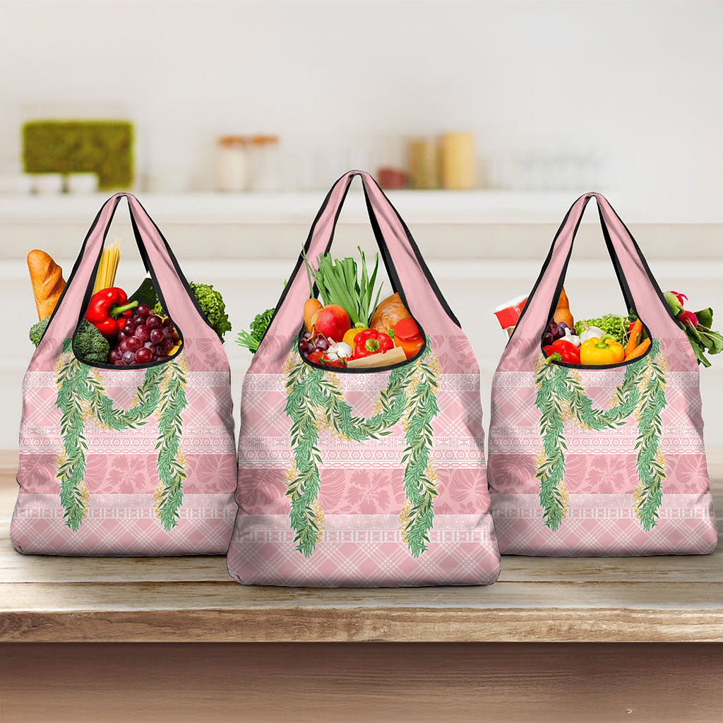 Hawai'i Paniolo Maile Twisted Lei Grocery Bag Dusty Rose LT7 3-pack One Size Dusty Rose - Polynesian Pride