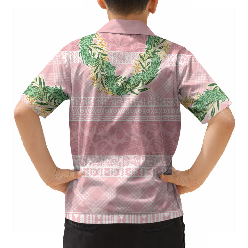Hawai'i Paniolo Maile Twisted Lei Hawaiian Shirt Dusty Rose LT7 - Polynesian Pride