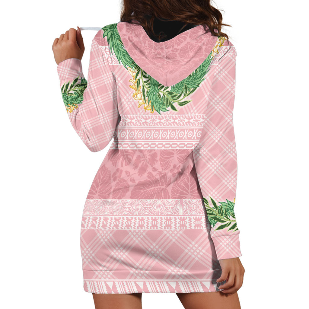 Hawai'i Paniolo Maile Twisted Lei Hoodie Dress Dusty Rose LT7 - Polynesian Pride