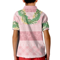Hawai'i Paniolo Maile Twisted Lei Kid Polo Shirt Dusty Rose LT7 - Polynesian Pride