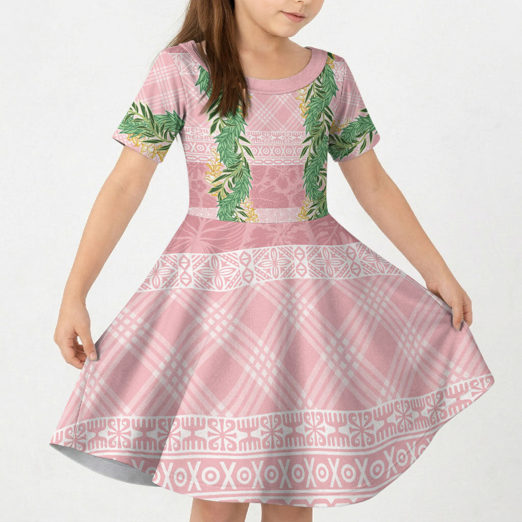 Hawai'i Paniolo Maile Twisted Lei Kid Short Sleeve Dress Dusty Rose